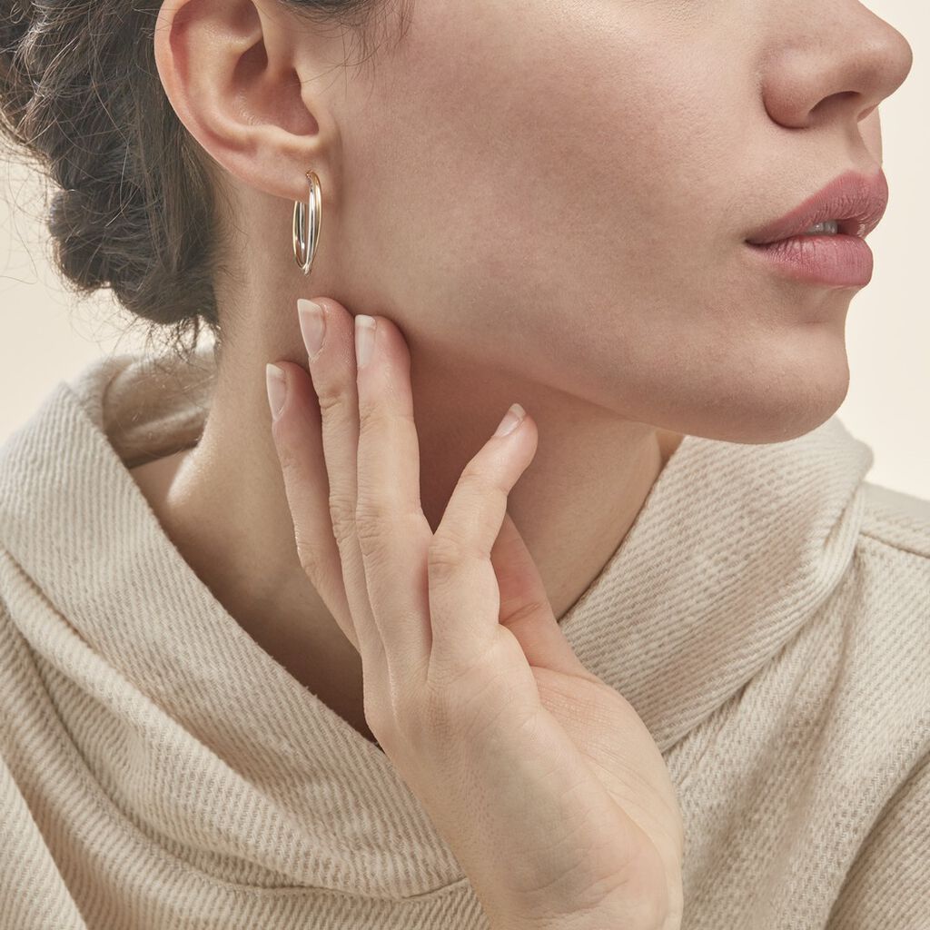 Créoles Tita Or Bicolore - Boucles d'oreilles créoles Femme | Histoire d’Or