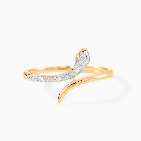Bague Snake Or Jaune Diamant - Bagues avec pierre Femme | Histoire d&rsquo;Or