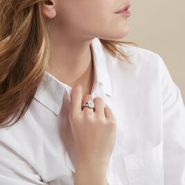 Chevalière Aracely Argent Blanc Nacre Oxyde De Zirconium - Chevalières Femme | Histoire d’Or