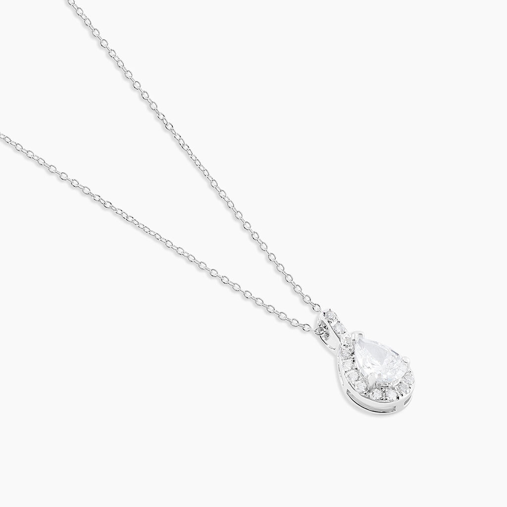 Collier M&eacute;lie Argent Blanc Oxyde De Zirconium - Colliers fantaisie Femme | Histoire d&rsquo;Or
