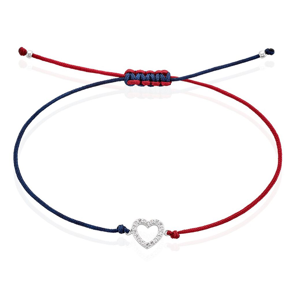 Bracelet French Twist Argent Blanc Oxyde De Zirconium - Bracelets cordon Femme | Histoire d&rsquo;Or