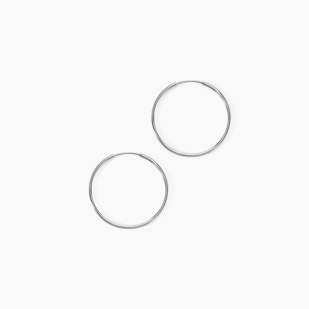 Créoles Dominae Or Blanc - Boucles d'oreilles créoles Femme | Histoire d’Or