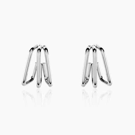 Créoles Stormie Acier Blanc - Boucles d'oreilles créoles Femme | Histoire d’Or