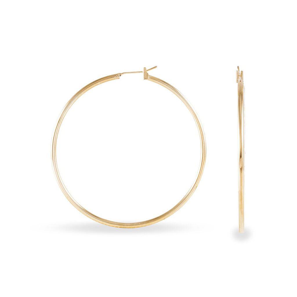 Créoles Ada Lisse Plaqué Or Jaune - Boucles d'oreilles créoles Femme | Histoire d’Or