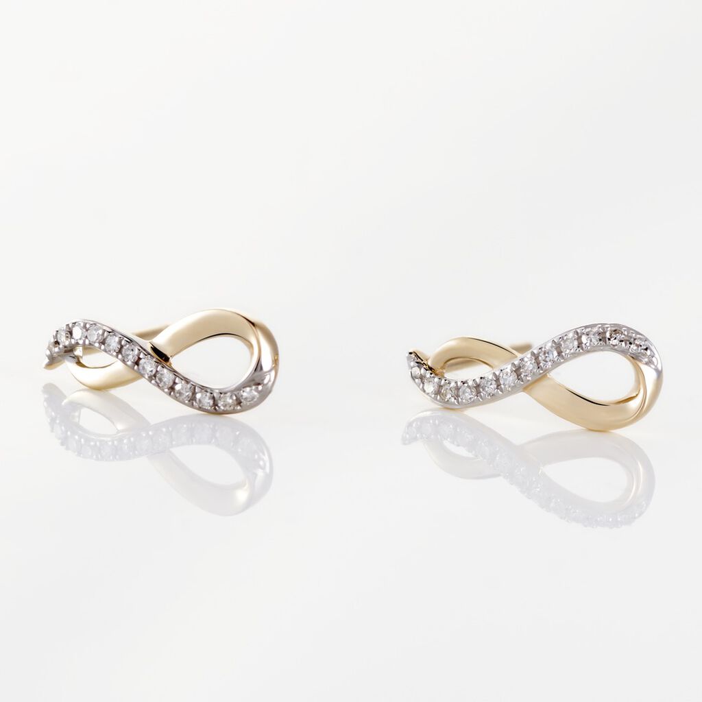 Boucles D'oreilles Puces Osanna Or Jaune Diamants - Clous d'oreilles Femme | Histoire d&rsquo;Or