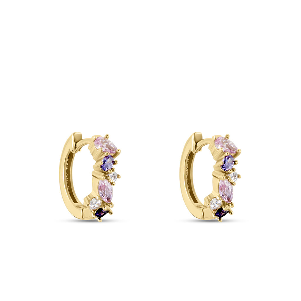 Créoles Plaqué Or Eliina Oxyde De Zirconium - Boucles d'oreilles créoles Femme | Histoire d’Or