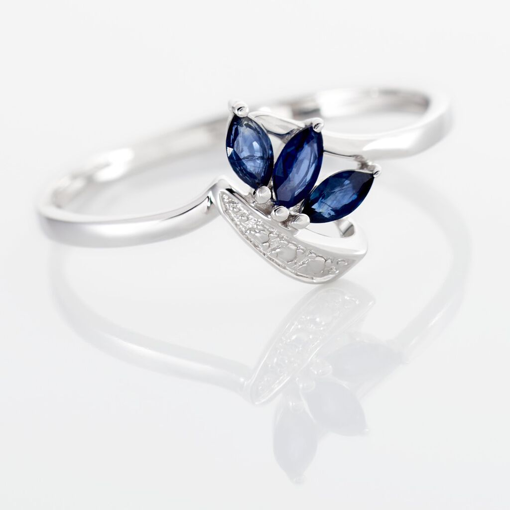 Bague Valy Or Blanc Saphir - Bagues avec pierre Femme | Histoire d’Or