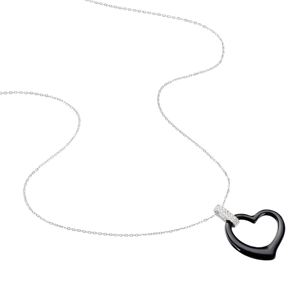 Collier Pam Argent Blanc Céramique Et Oxyde De Zirconium - Colliers fantaisie Femme | Histoire d’Or