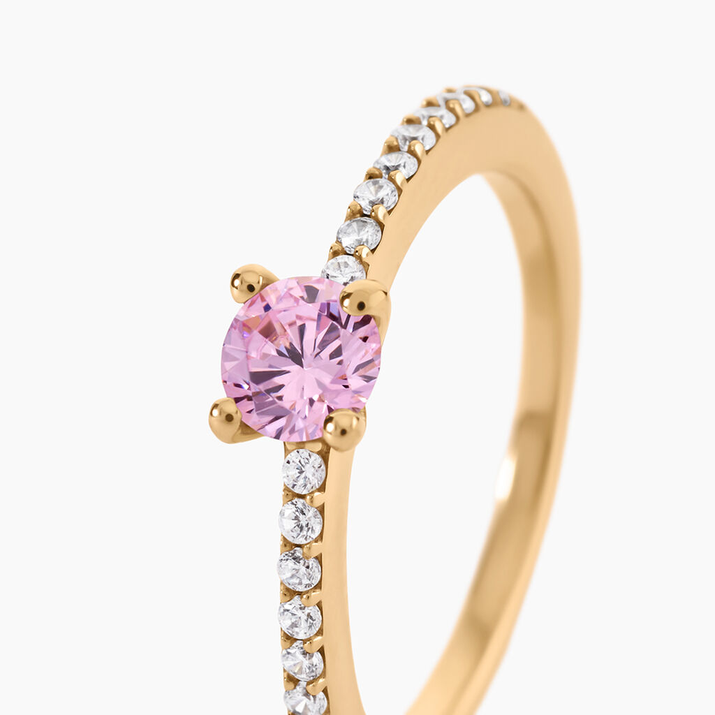 Bague Mireilla Plaqu&eacute; Or Jaune Oxyde De Zirconium - Bagues solitaires Femme | Histoire d&rsquo;Or