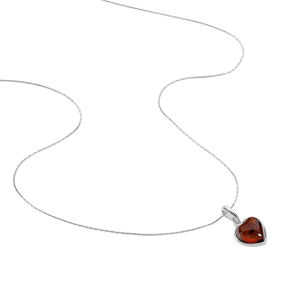Collier Argent Blanc Karyl Ambre - Colliers Coeur Femme | Histoire d’Or