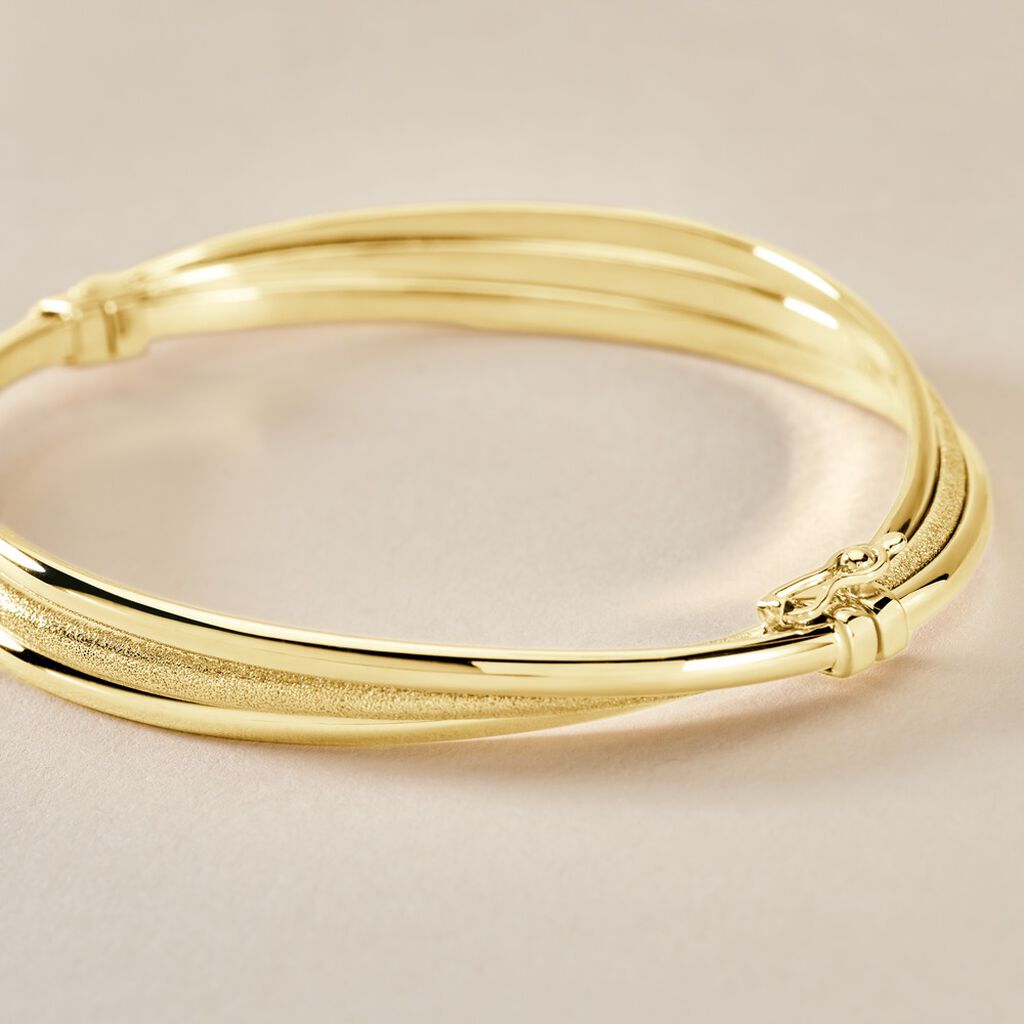 Bracelet Jonc Claudie 3 Fils Entrelaces Or Jaune - Bracelets joncs Femme | Histoire d&rsquo;Or