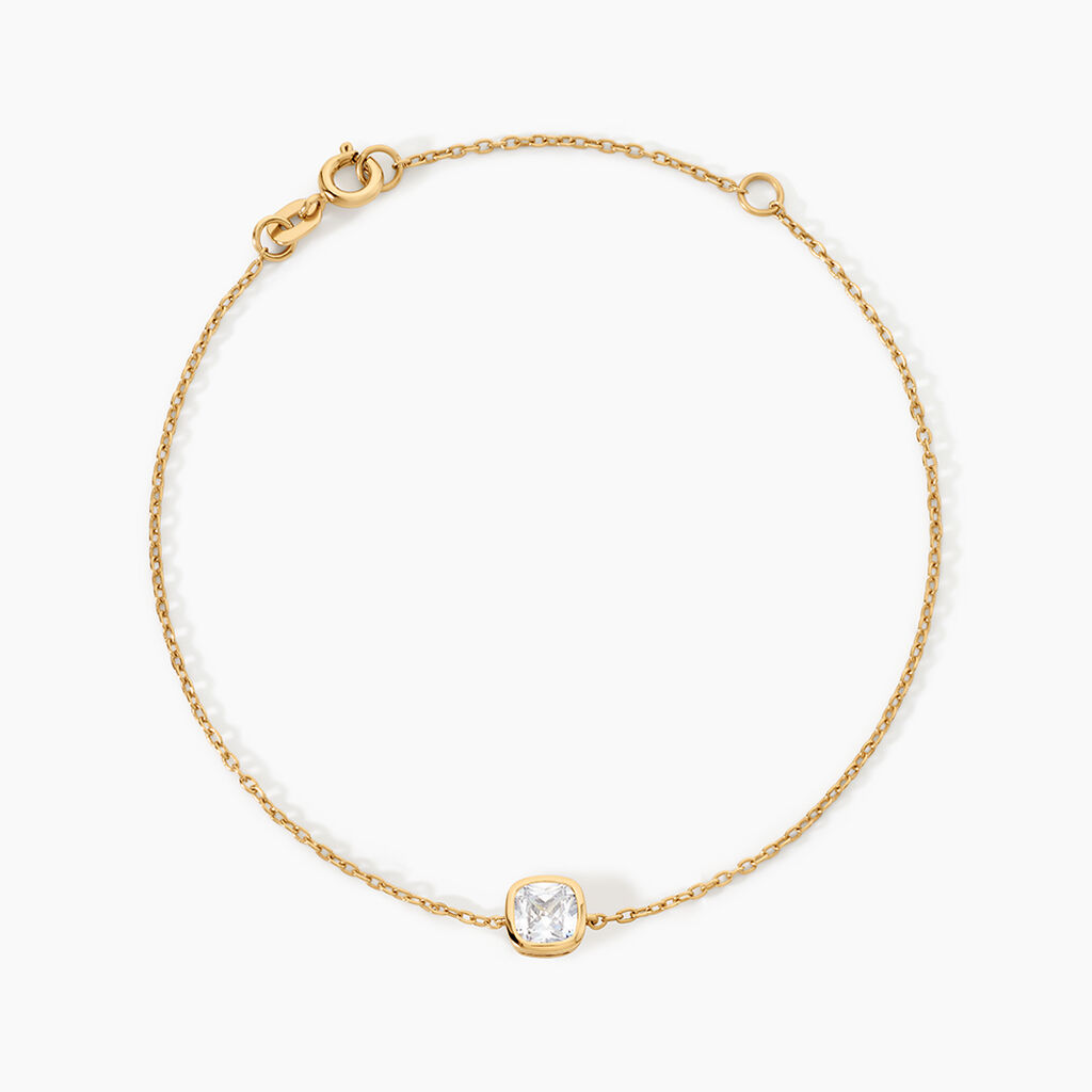 Bracelet Estel Argent Dor&eacute; A L'Or 750/1000 Oxyde De Zirconium - Bracelets Femme | Histoire d&rsquo;Or