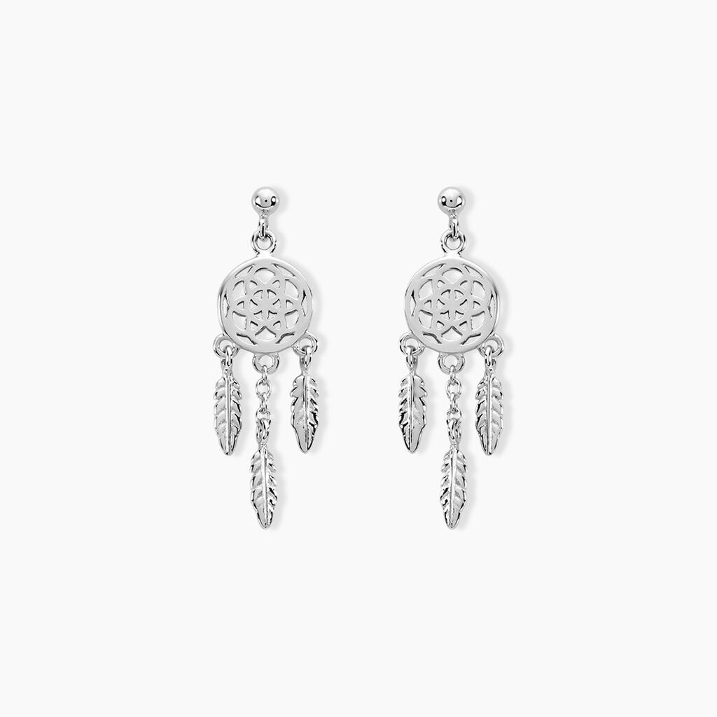 Boucles D'oreilles Pendantes Oniria Argent Blanc - Boucles d'oreilles fantaisie Femme | Histoire d’Or