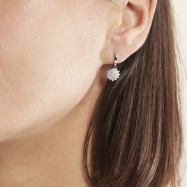 Créoles Argent Blanc Maximille Oxydes De Zirconium - Boucles d'oreilles créoles Femme | Histoire d’Or