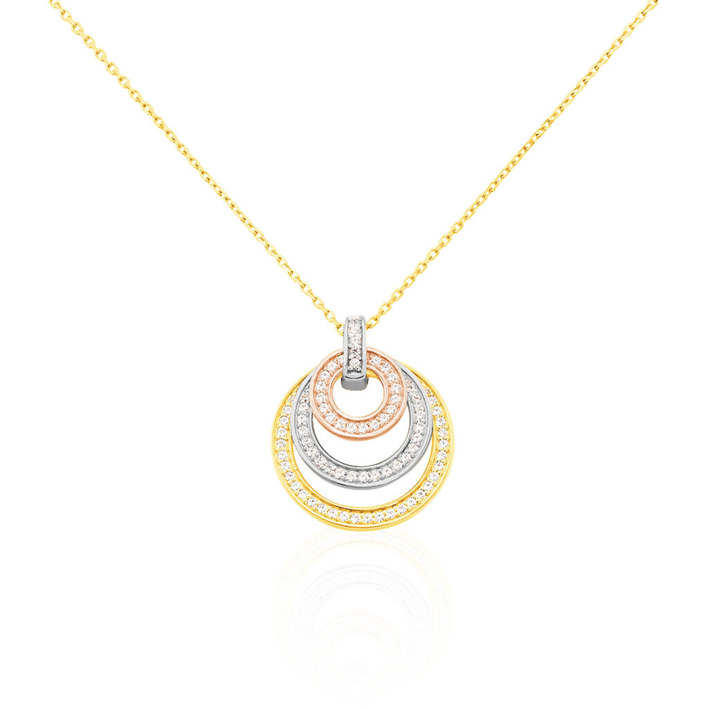 Collier Rama Or Tricolore Oxyde De Zirconium - Colliers Femme | Histoire d’Or