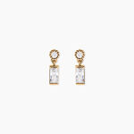 Boucles D'Oreilles Puces Estela Plaque Or Jaune Oxyde De Zirconium - Boucles d'oreilles fantaisie Femme | Histoire d&rsquo;Or