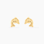 Boucles D'oreilles Puces Arisaema Dauphin Or Jaune - Clous d'oreilles Enfant | Histoire d&rsquo;Or