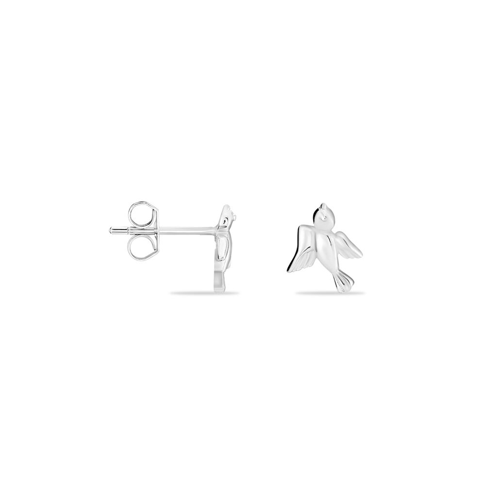 Boucles D'oreilles Puces Osie Argent Blanc - Boucles d'oreilles fantaisie Femme | Histoire d&rsquo;Or