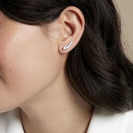 Bijoux D'oreilles Aldrick Argent Blanc Oxyde De Zirconium - Boucles d'oreilles fantaisie Femme | Histoire d’Or
