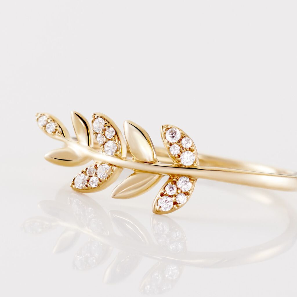 Bague Or Jaune Nahia Oxydes De Zirconium - Bagues avec pierre Femme | Histoire d’Or