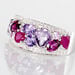 Bague Multicolore Or Blanc Amethyste Et Saphir Et Rhodolite - Bagues avec pierre Femme | Histoire d’Or