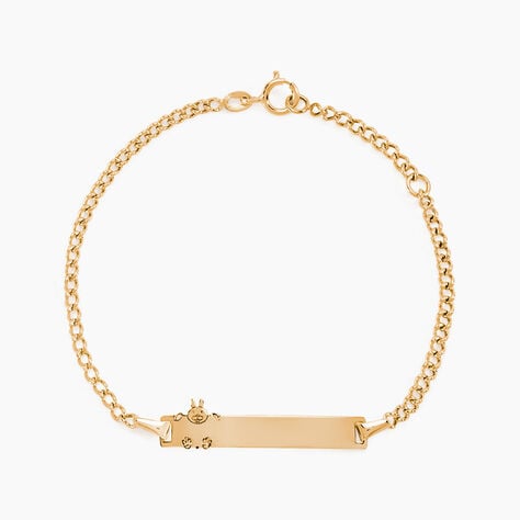 Bracelet Identit&eacute; Etheline Maille Gourmette Or Jaune - Bracelets Communion Enfant | Histoire d&rsquo;Or