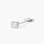 Boucles D'oreilles Puces 4 Griffes Or Blanc Diamant Synthetique - Clous d'oreilles Femme | Histoire d&rsquo;Or