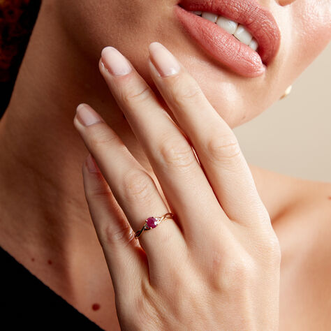 Bague Or Jaune Cassie Rubis Diamants - Bagues solitaires Femme | Histoire d’Or