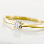 Bague Solitaire Or Jaune Fiona Diamant Synthetique - Bagues solitaires Femme | Histoire d&rsquo;Or