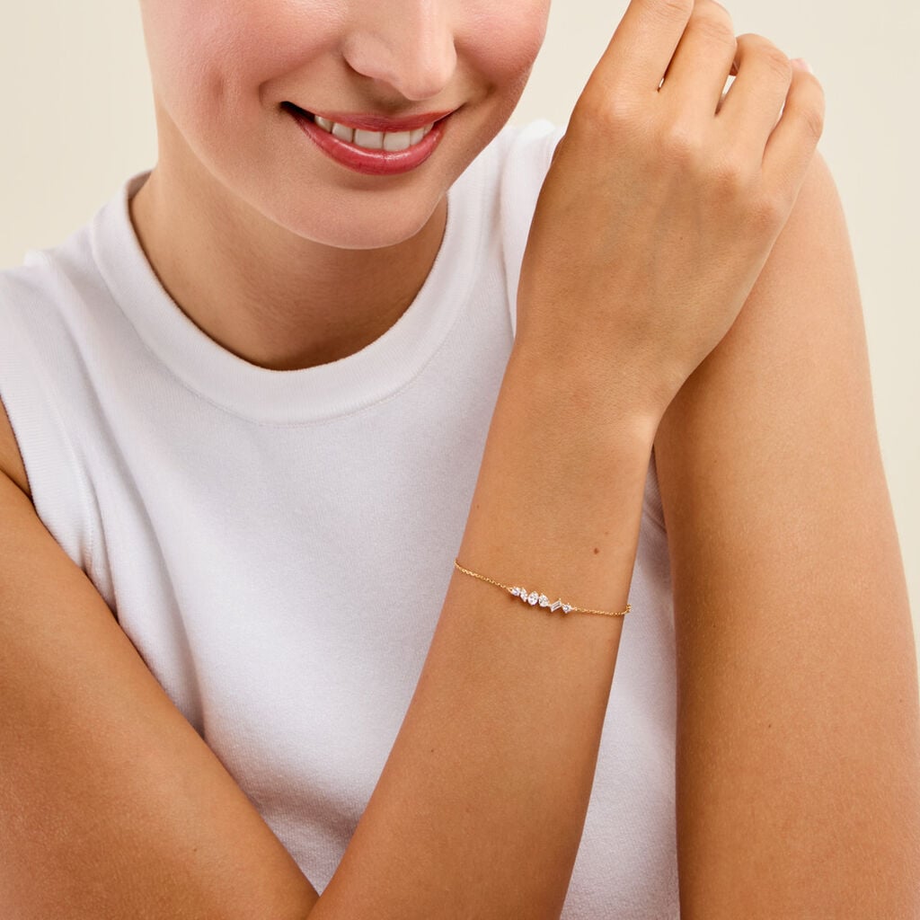 Bracelet Sparkle Or Jaune Oxyde De Zirconium - Bracelets Pierre Femme | Histoire d&rsquo;Or
