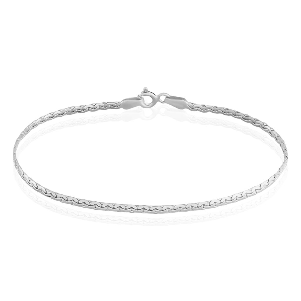 Bracelet Ivy Maille Haricot Or Blanc - Bracelets cha&icirc;ne Femme | Histoire d&rsquo;Or