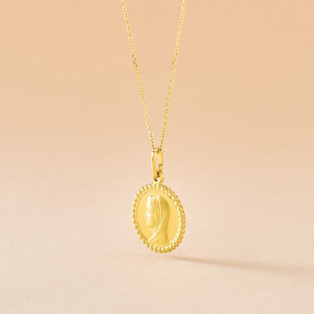 Pendentif Marie Or Jaune - Pendentifs Bapt&ecirc;me Famille | Histoire d&rsquo;Or
