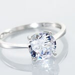 Bague Solitaire Abriel Or Blanc Oxyde De Zirconium - Bagues solitaires Femme | Histoire d&rsquo;Or