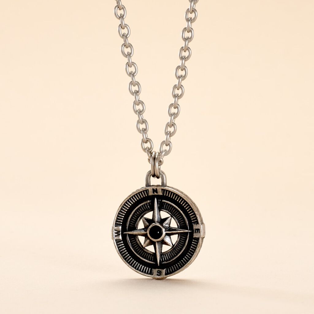 Collier Yoan Acier Blanc - Bijoux sans pierre Homme | Histoire d&rsquo;Or