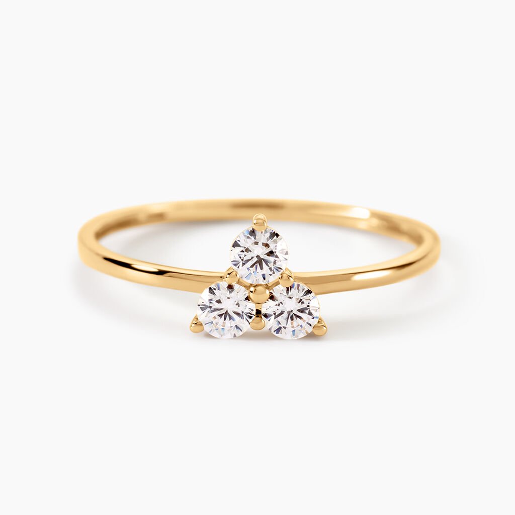 Bague Uland Or Jaune Oxyde De Zirconium - Bagues avec pierre Femme | Histoire d&rsquo;Or