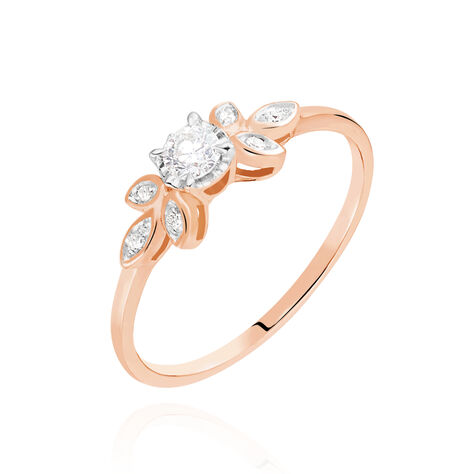 Bague Solitaire Alicea Or Rose Diamant - Bagues solitaires Femme | Histoire d’Or
