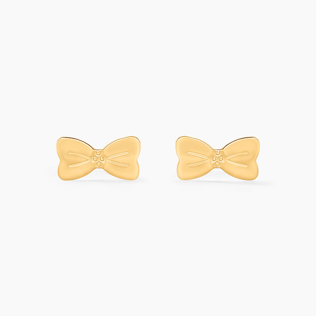 Boucles D'oreilles Puces Evonne Noeud Or Jaune - Clous d'oreilles Enfant | Histoire d&rsquo;Or