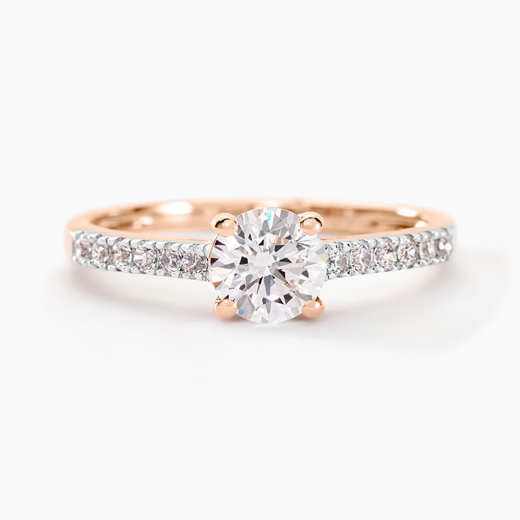 Bague Solitaire Manon Or Rose Oxyde De Zirconium - Bagues solitaires Femme | Histoire d&rsquo;Or