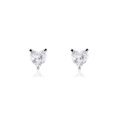 Boucles D'oreilles Puces Argent Blanc Schull Oxydes De Zirconium - Boucles d'oreilles fantaisie Femme | Histoire d’Or