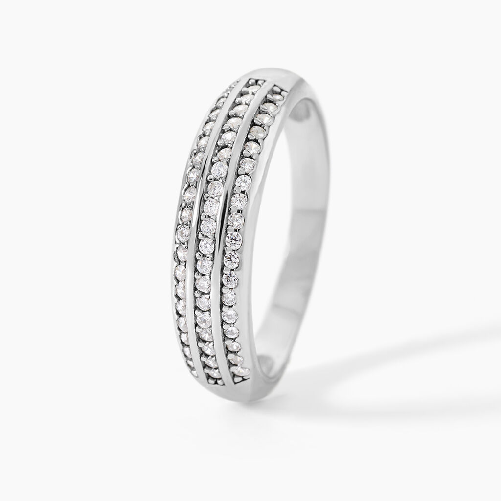 Bague Nataelle Argent Blanc Oxyde De Zirconium - Bagues avec pierre Femme | Histoire d&rsquo;Or