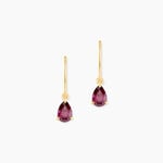 Boucles D'oreilles Puces Rhodolite Kayline Or Jaune Rhodolite - Boucles d'oreilles pendantes Femme | Histoire d&rsquo;Or