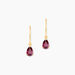 Boucles D'oreilles Puces Rhodolite Kayline Or Jaune Rhodolite