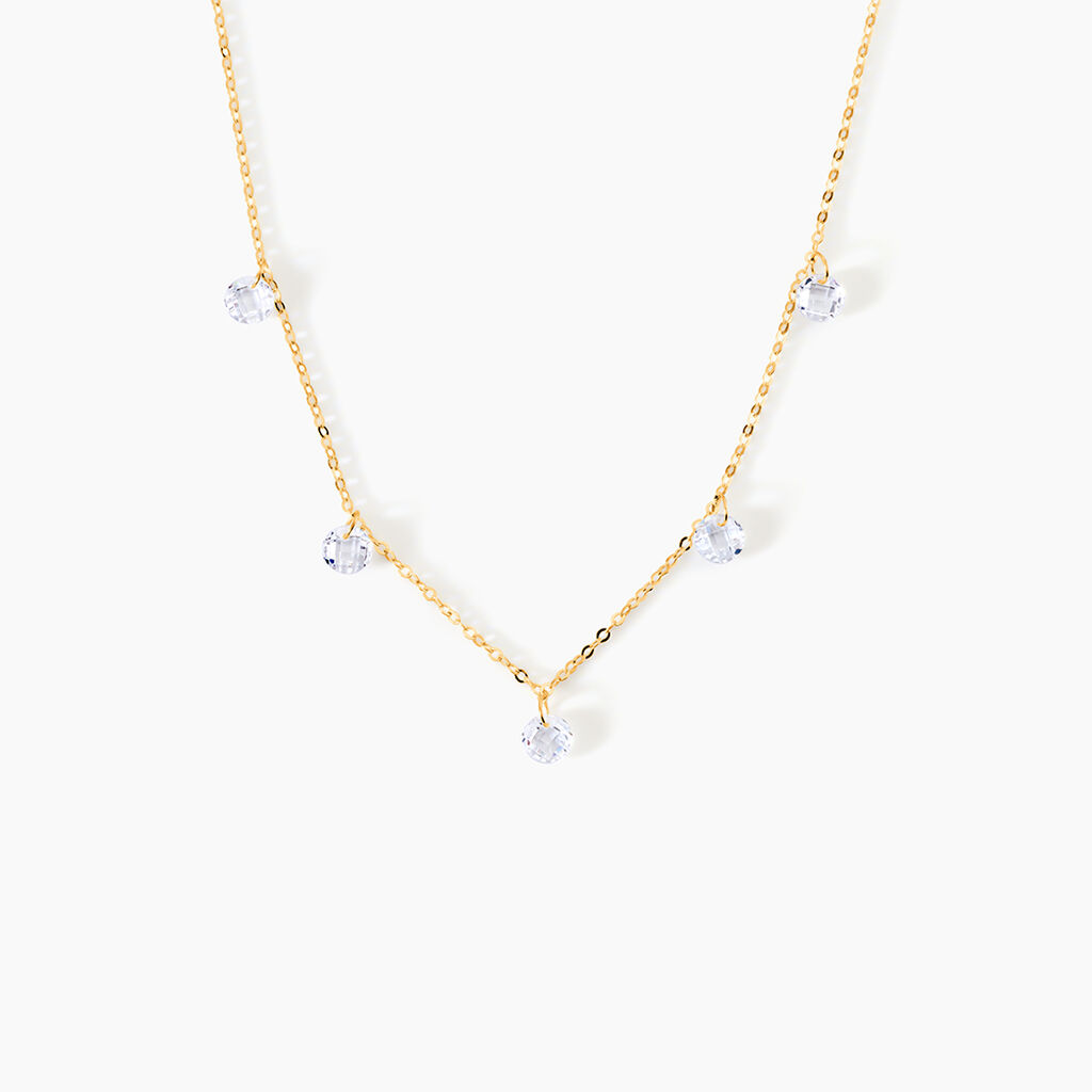 Collier Or Jaune Leucitica Oxydes De Zirconium - Colliers Femme | Histoire d&rsquo;Or
