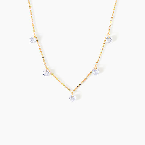 Collier Or Jaune Leucitica Oxydes De Zirconium - Colliers Femme | Histoire d&rsquo;Or