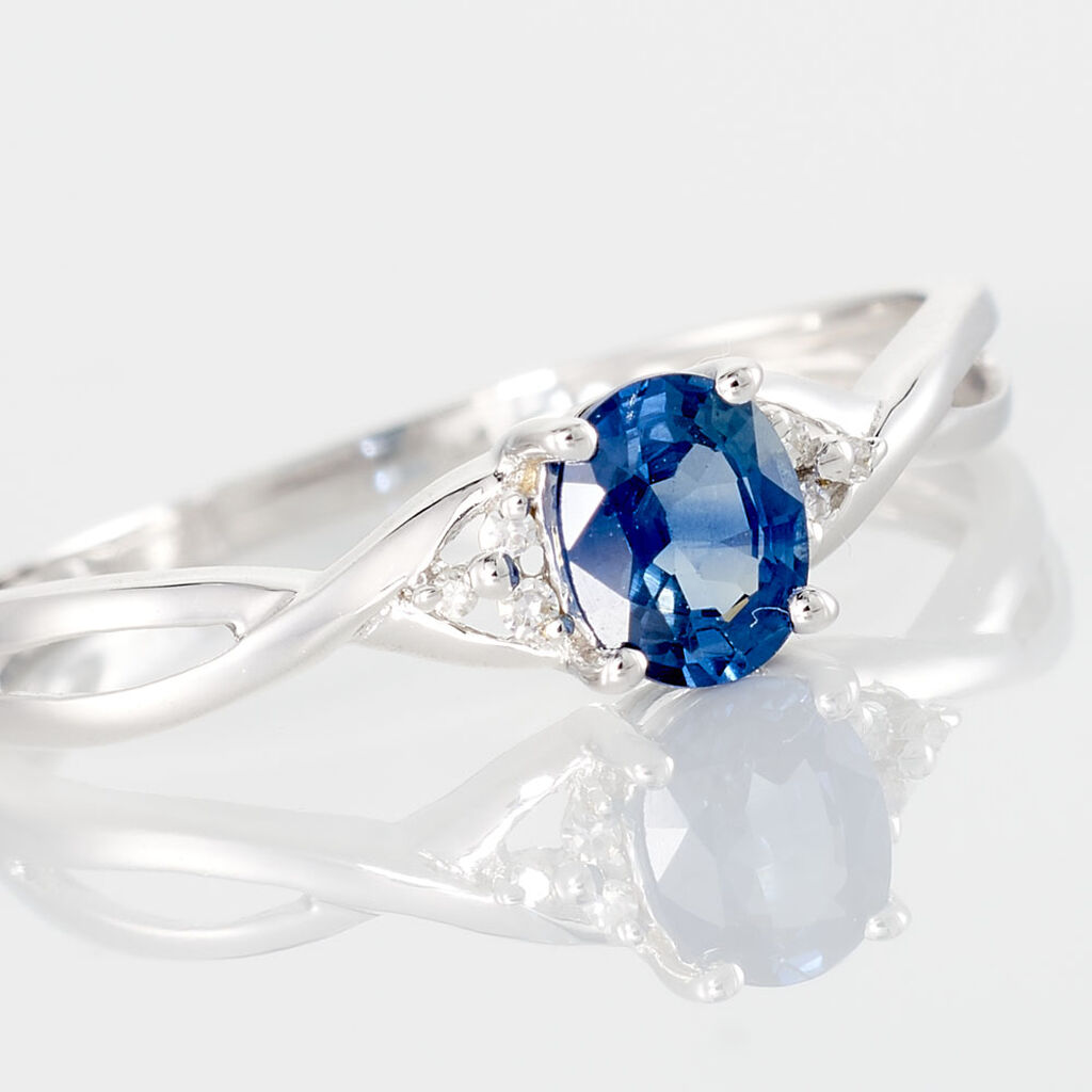 Bague Cassie Or Blanc Saphir Et Diamant - Bagues solitaires Femme | Histoire d’Or