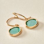 Boucles D'oreilles Pendantes Florica Or Jaune Malachite - Boucles d'oreilles pendantes Femme | Histoire d&rsquo;Or