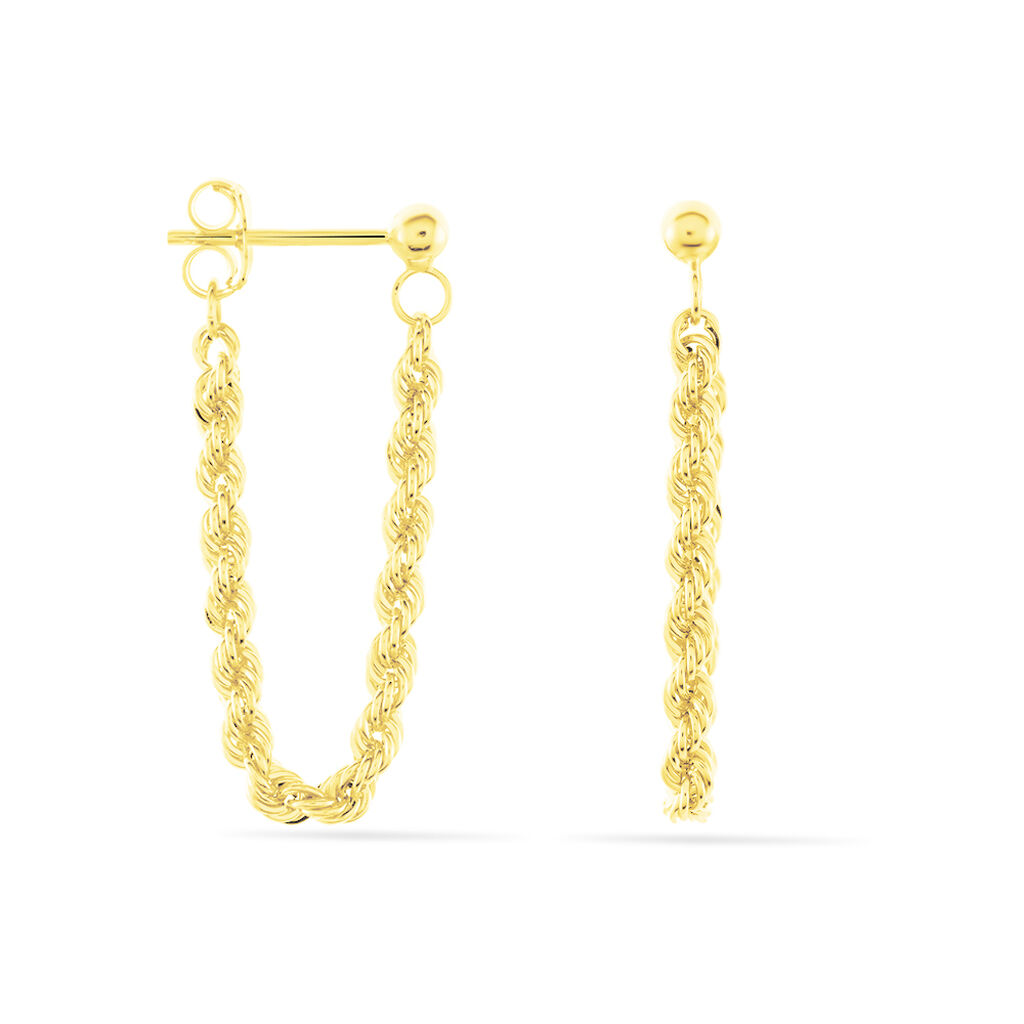 Boucles D'oreilles Pendantes Jerry Corde Or Jaune - Boucles d'oreilles pendantes Femme | Histoire d’Or