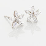 Boucles D'oreilles Puces Horcia Or Blanc Oxyde De Zirconium - Clous d'oreilles Femme | Histoire d&rsquo;Or