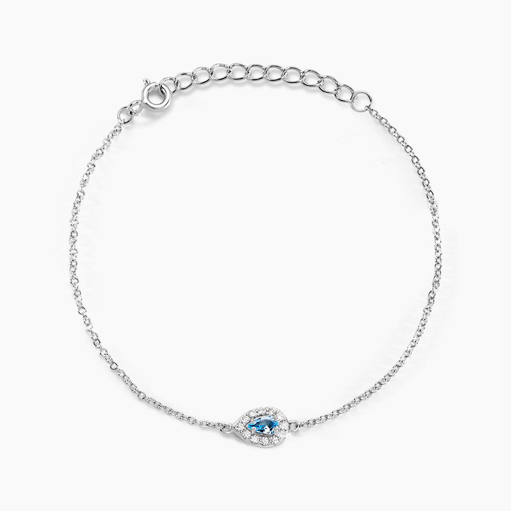 Bracelet Court Argent Blanc Tania Oxyde De Zirconium