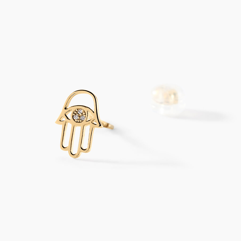 Boucles D'oreilles Puces Jamal Or Jaune Diamant - Clous d'oreilles Femme | Histoire d&rsquo;Or
